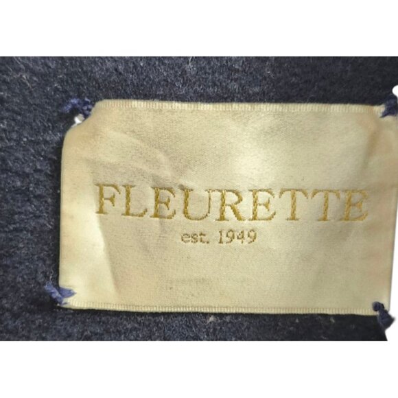 FLEURETTE DOUBLE BREASTED WOOL /Cashmere A-LINE MIDNIGHT LONG JACKET COAT sz 8 - Picture 9 of 16